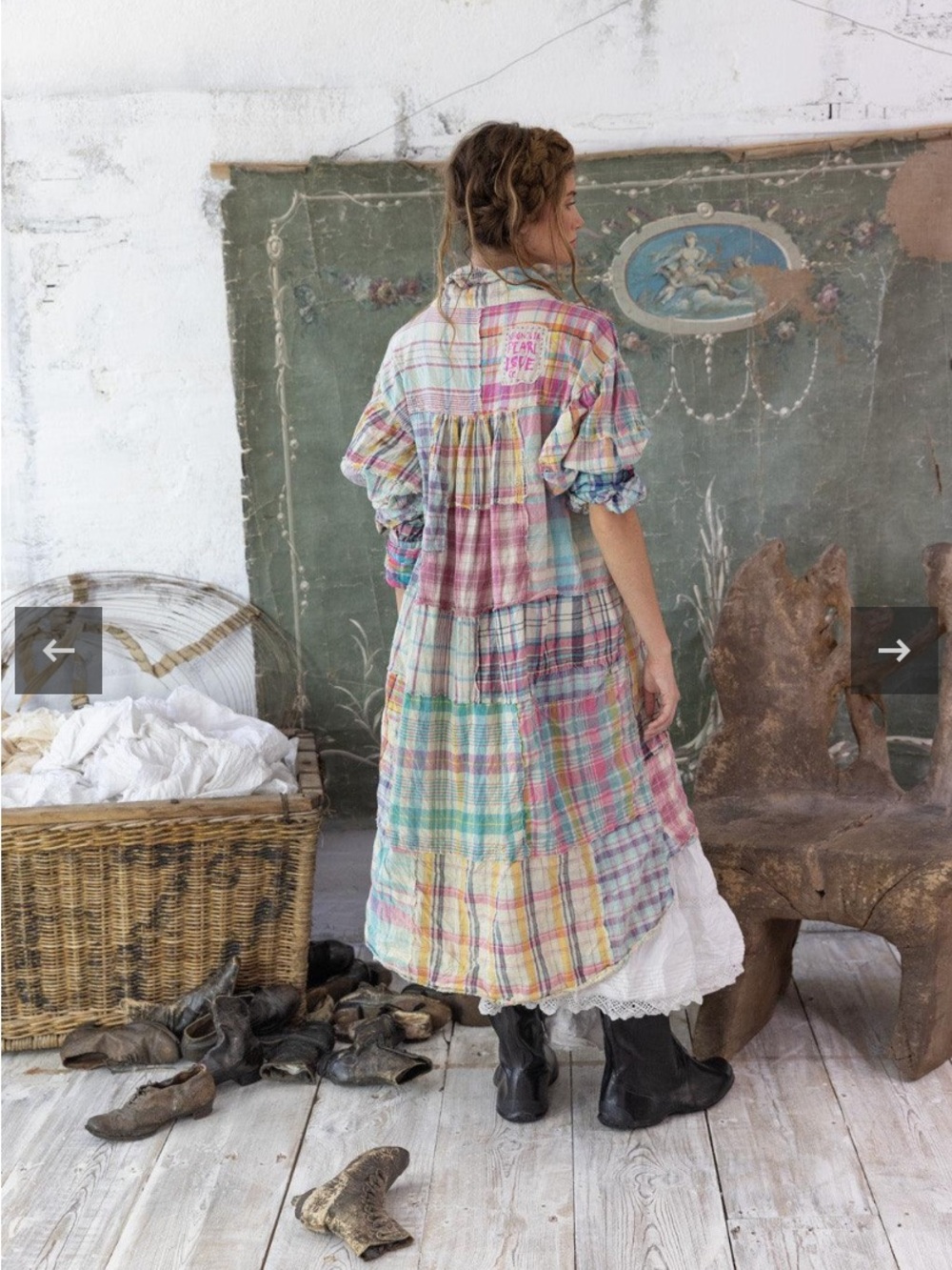 Magnolia Pearl Pastel Plaid Cotton Maxi Dress/top